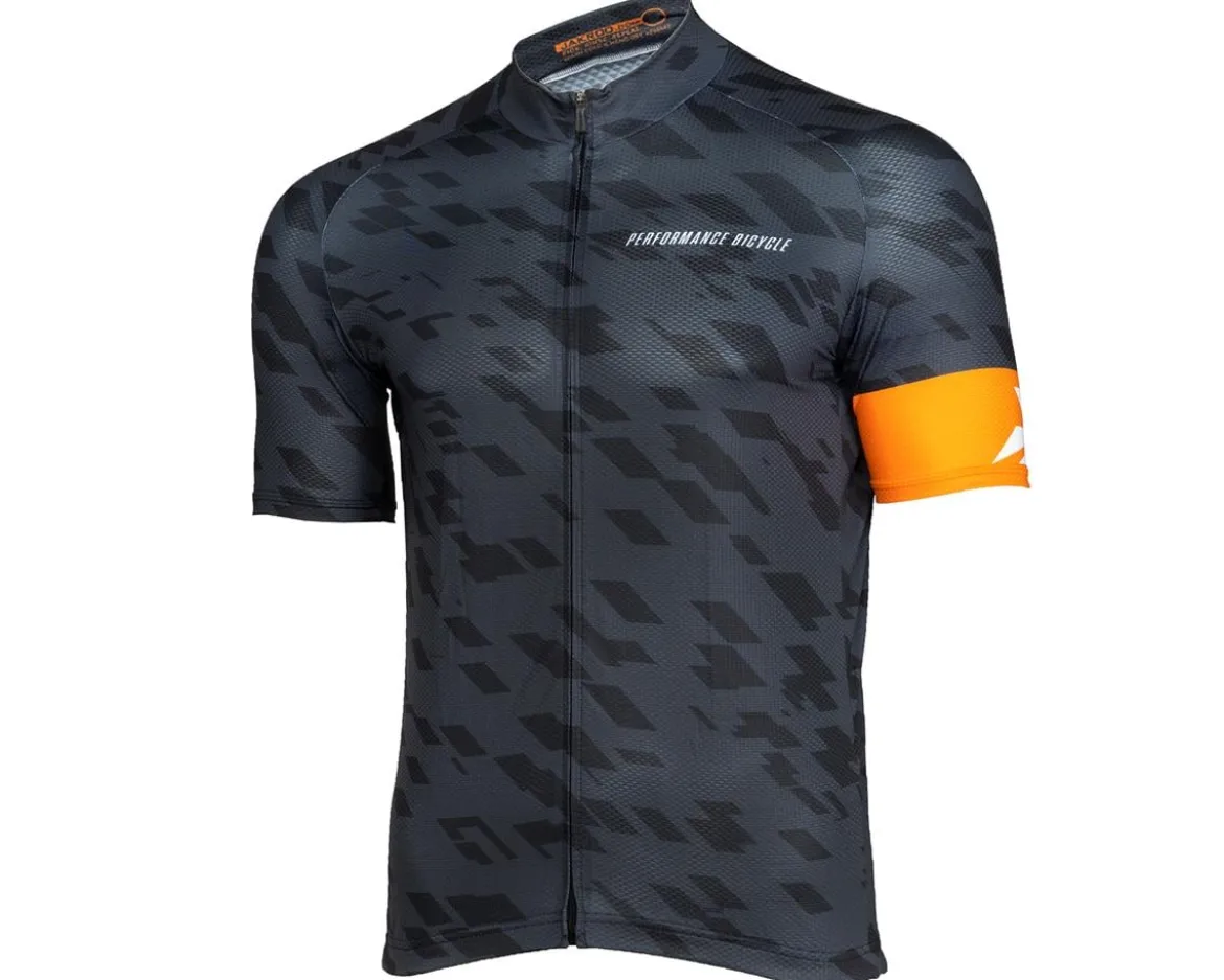 Performance Men's Fondo Cycling Jersey (Grey/Black/Orange) (Relaxed Fit) (XS)