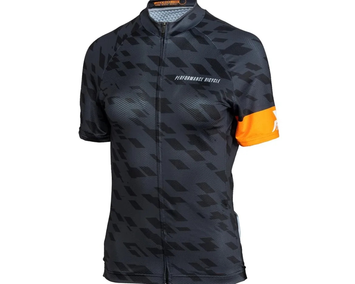 Performance Women's Fondo Cycling Jersey (Grey/Black/Orange) (Relaxed Fit) (S)