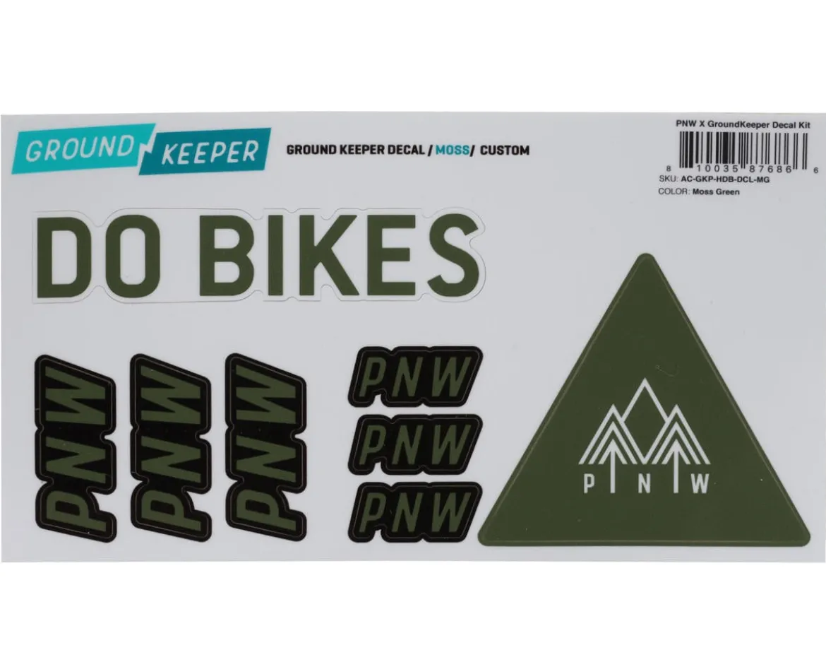 PNW Components X Ground Keeper Custom Handlebar Decal Kit (Moss Green) (For Loam and Range Gen 4)