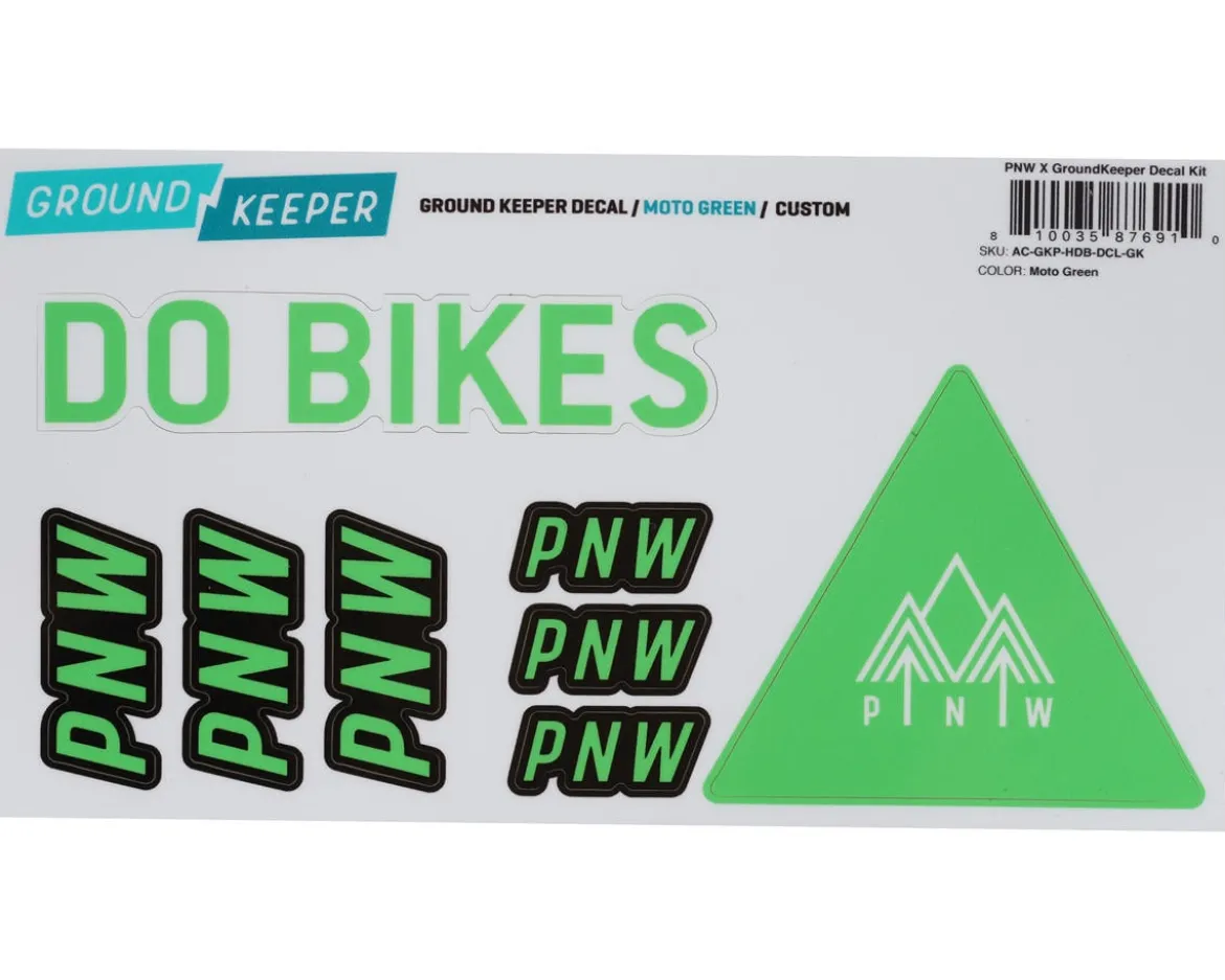 PNW Components X Ground Keeper Custom Handlebar Decal Kit (Moto Green) (For Loam and Range Gen 4)