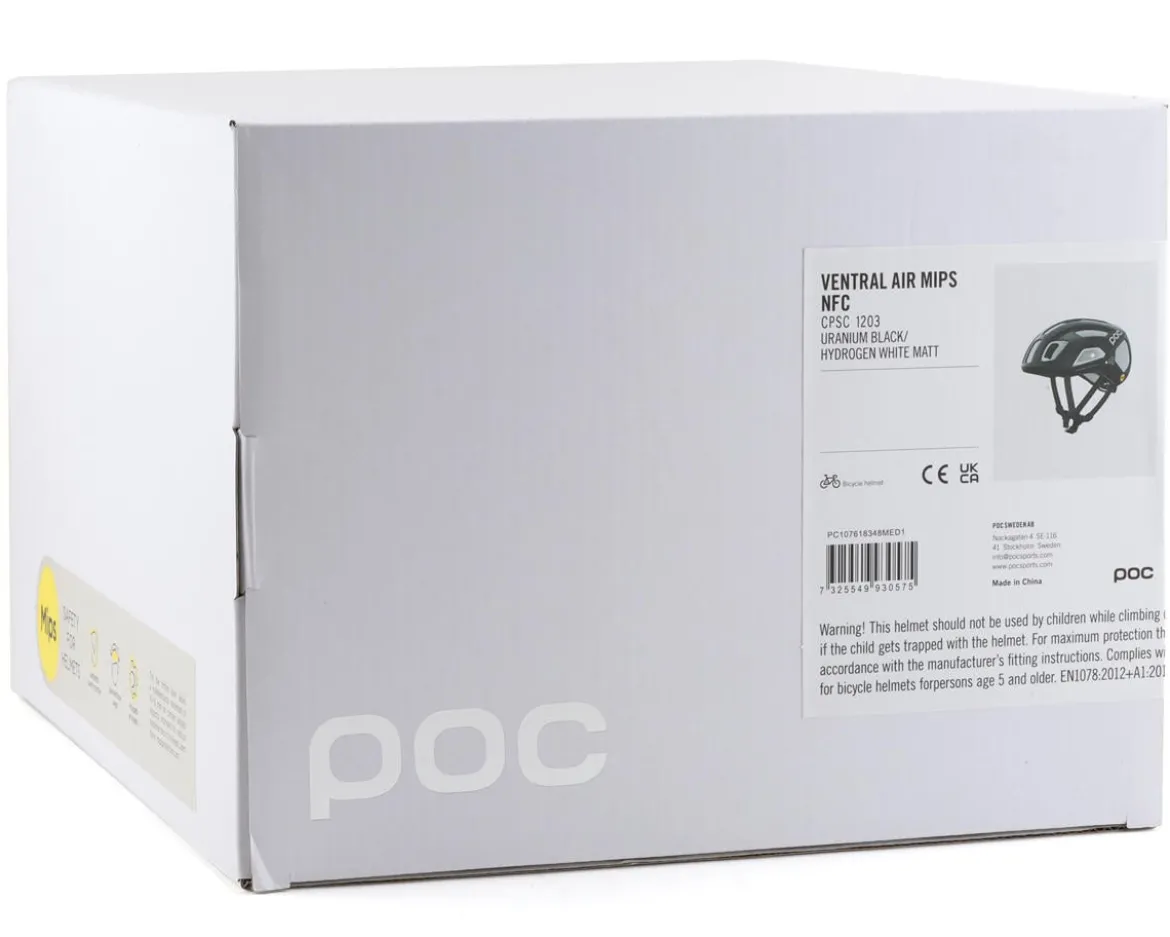 POC Ventral Air MIPS NFC Helmet (Uranium Black/Hyrdrogen White Matte) (S)