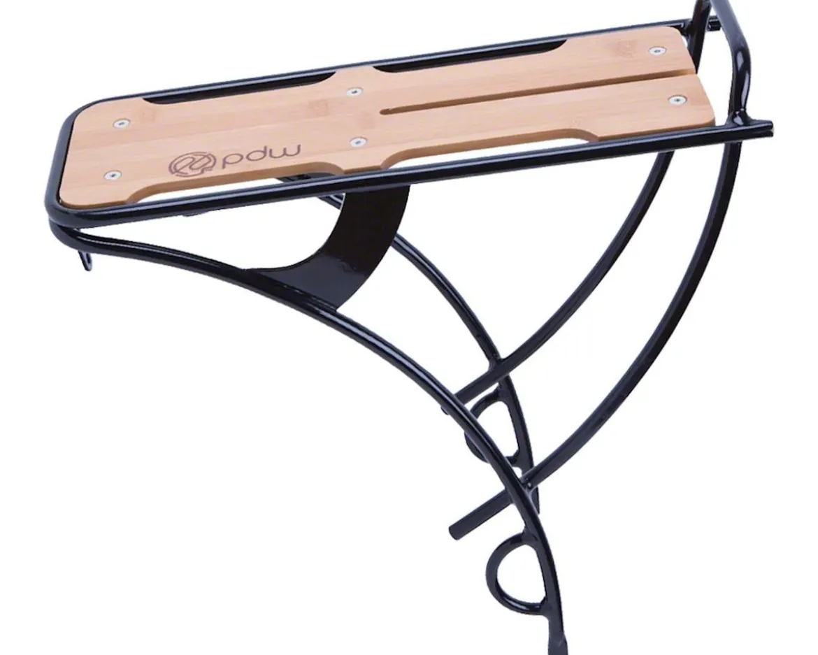 Portland Design Works Loading Dock Rear Rack w/ Bamboo Deck (Brown/Black) (Alloy)