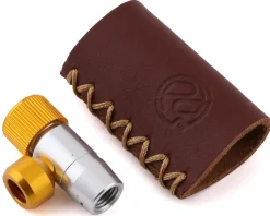 Portland Design Works Tiny Object CO2 Inflator (Silver/Gold) (w/ Leather Holder)