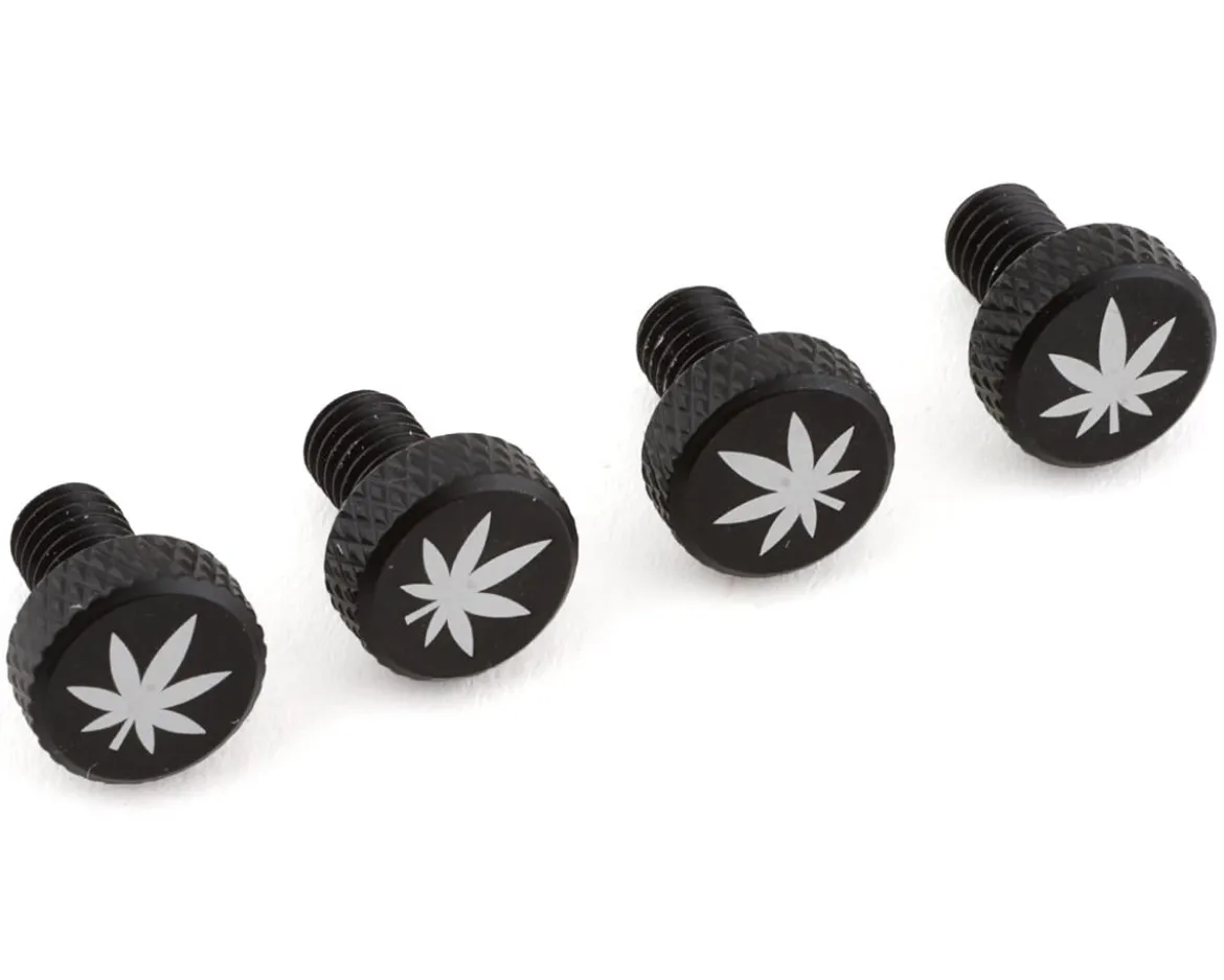 Portland Design Works Zit Bitz Decorative Frame Bolts (Black) (Leaf) (4-Pack)