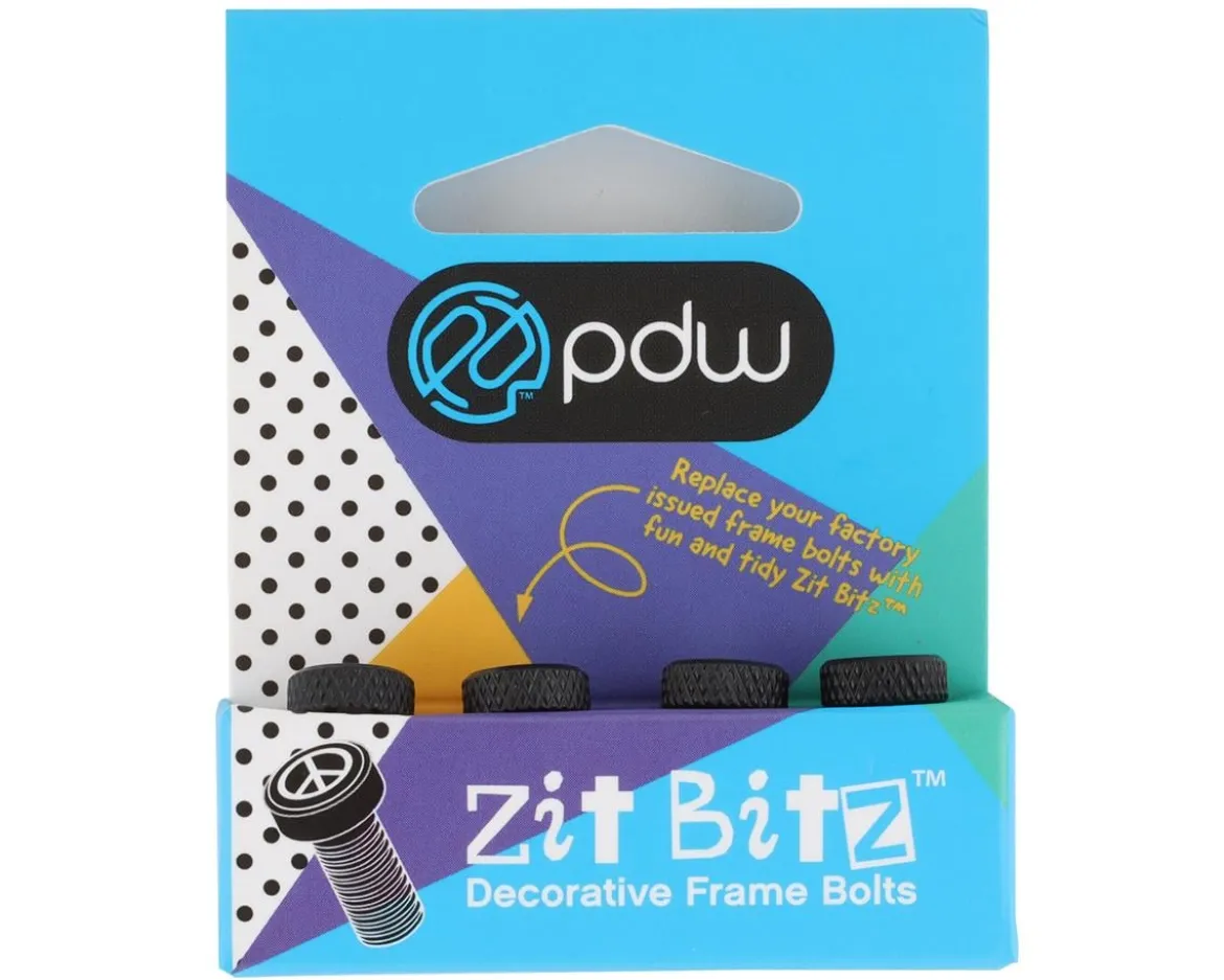 Portland Design Works Zit Bitz Decorative Frame Bolts (Black) (Leaf) (4-Pack)
