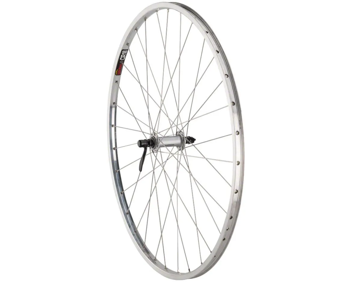 Quality Wheels CR-18 Polished Front Wheel (27") (QR x 100mm) (Rim Brake) (Silver)