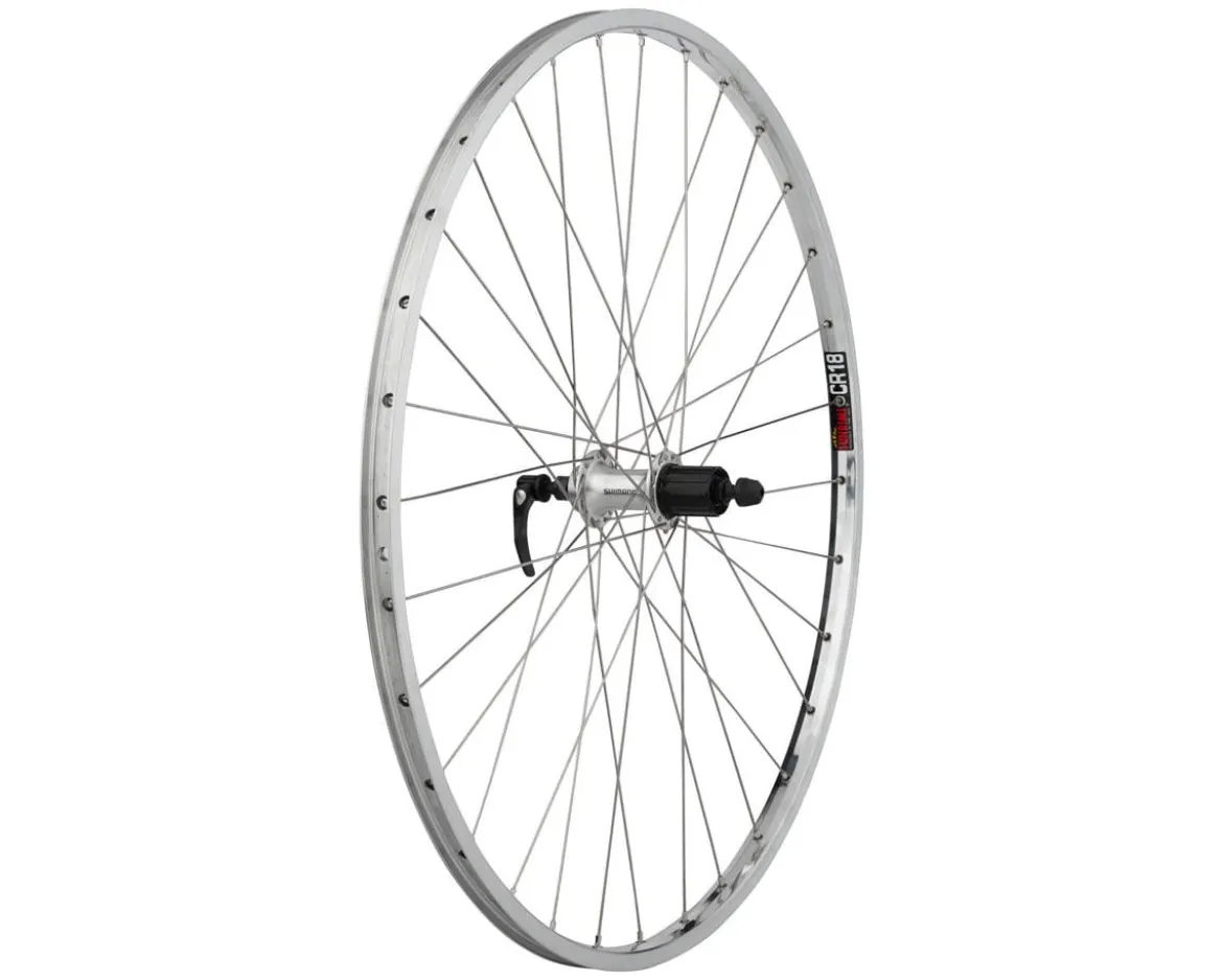 Quality Wheels CR-18 Rear Wheel (27") (QR x 130mm) (Rim Brake) (HG 10) (Polished/Silver) (Clincher)