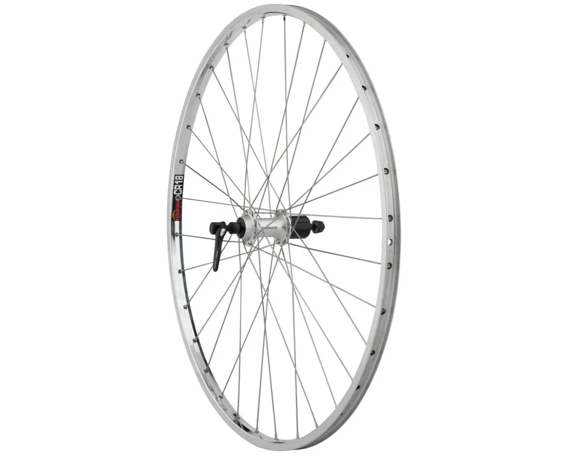 Quality Wheels CR-18 Rear Wheel (27") (QR x 130mm) (Rim Brake) (HG 10) (Polished/Silver) (Clincher)