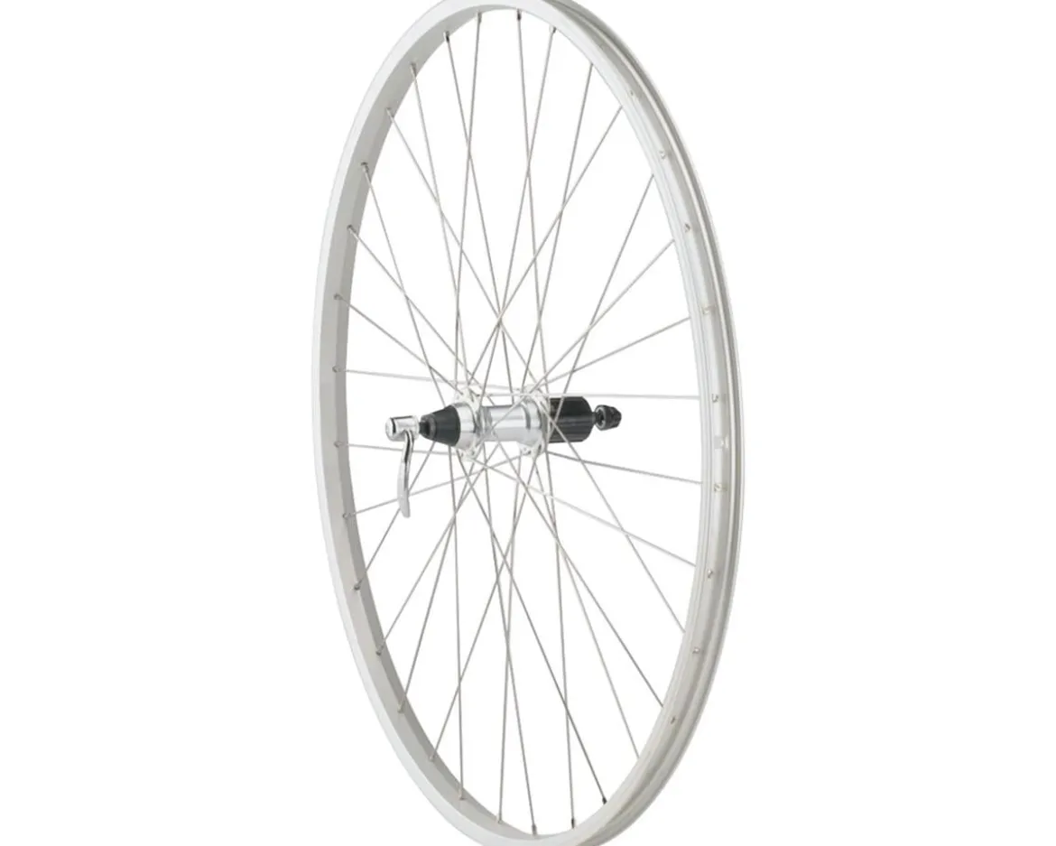 Quality Wheels Value Single Wall Series Rear Wheel (700c) (QR x 135mm) (Rim Brake) (HG 10) (Silver) (Clincher)