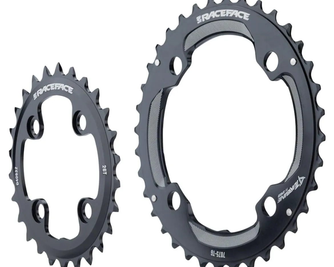 Race Face Turbine 11 Speed Chainrings (Black) (2 x 11 Speed) (64/104mm BCD) (Inner & Outer) (34/24T)