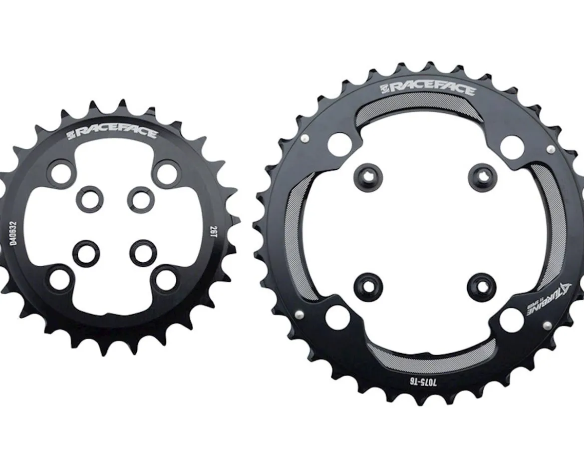 Race Face Turbine 11 Speed Chainrings (Black) (2 x 11 Speed) (64/104mm BCD) (Inner & Outer) (34/24T)