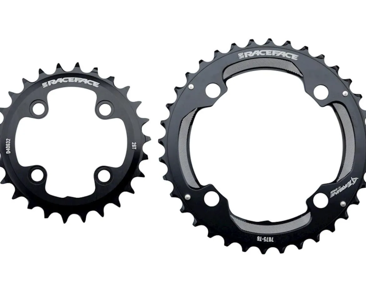 Race Face Turbine 11 Speed Chainrings (Black) (2 x 11 Speed) (64/104mm BCD) (Inner & Outer) (34/24T)