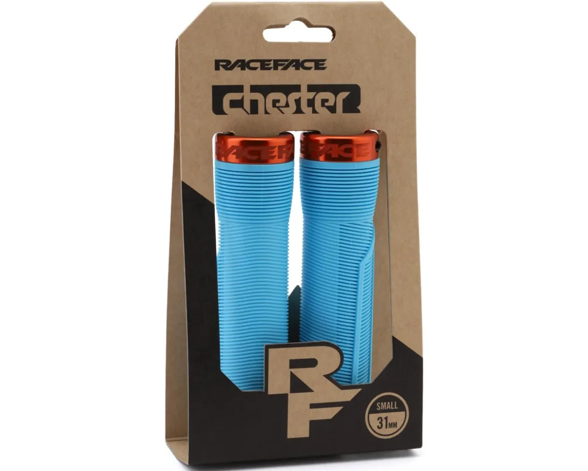 Race Face Chester Lock-On Grips (Light Blue/Orange) (31mm)