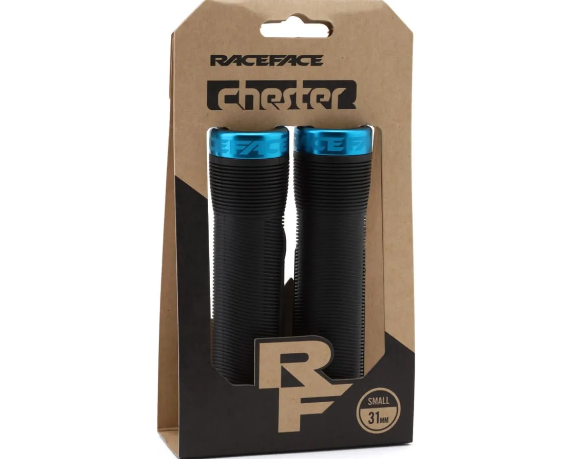Race Face Chester Lock-On Grips (Black/Turquoise) (31mm)