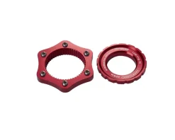 Reverse Components Centerlock to 6-Bolt Rotor Adapter (Red)