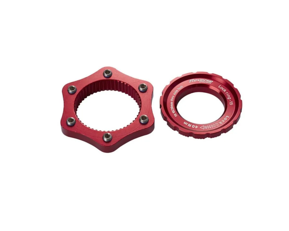 Reverse Components Centerlock to 6-Bolt Rotor Adapter (Red)