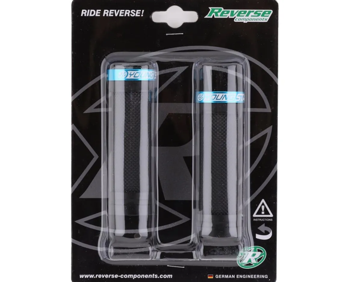 Reverse Components Youngstar Lock-On Grips (Black/Light Blue)