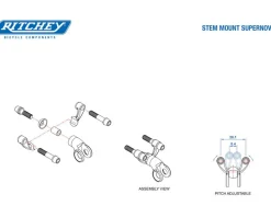 Ritchey Universal Stem Mount (Black) (Narrow Spacing) (For Supernova Headlight)