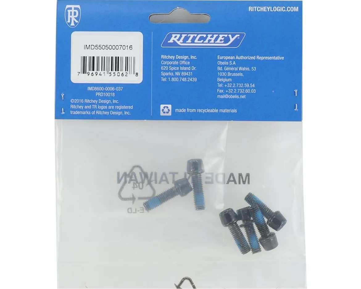 Ritchey WCS C220 Replacement Stainless Steel Bolt Set (Black) (6)