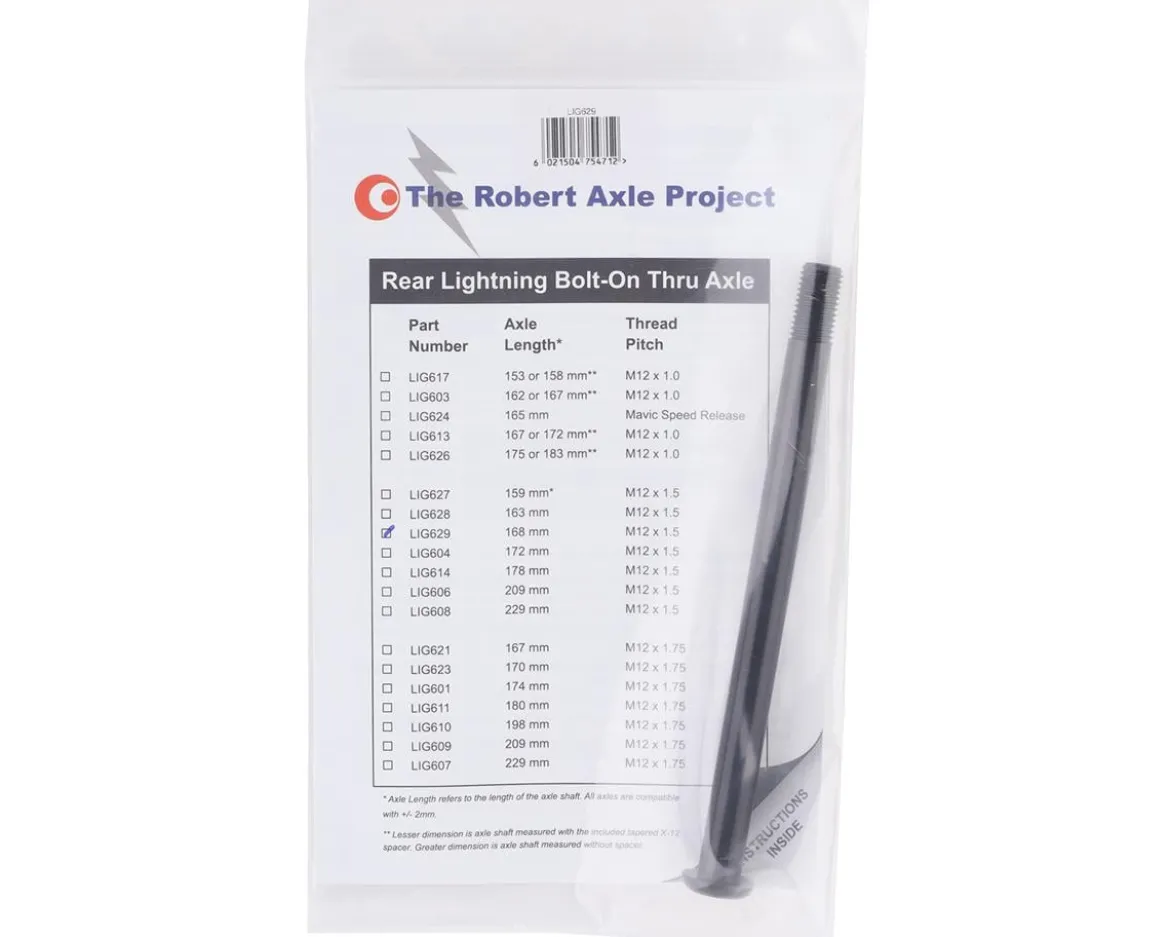 Robert Axle Project Lightning Bolt-on Rear Axle (Black) (168mm) (M12 x 1.5)