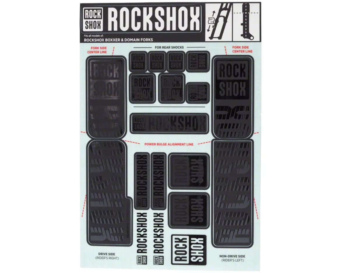 RockShox Decal Kit (35mm) (Dual Crown) (Stealth Black)
