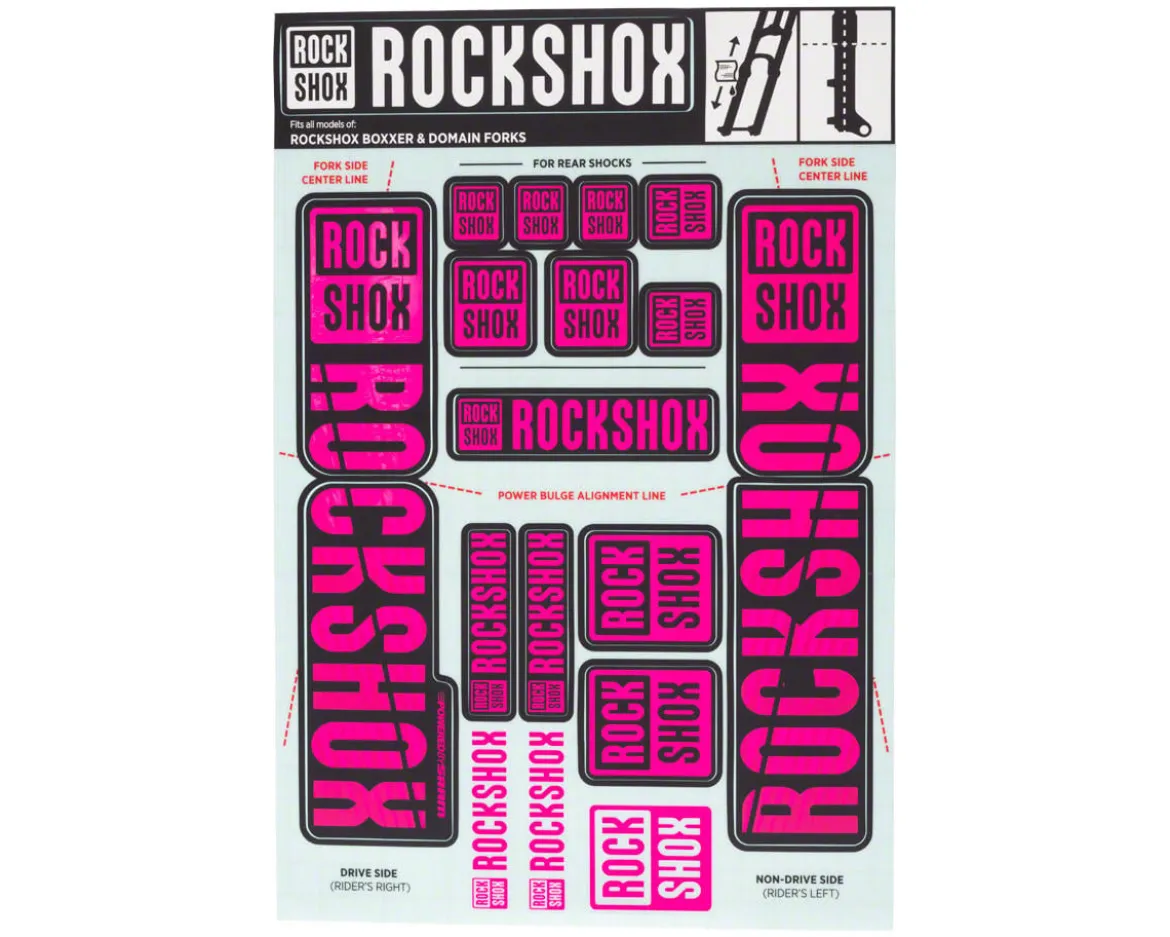 RockShox Decal Kit (35mm) (Dual Crown) (Magenta)