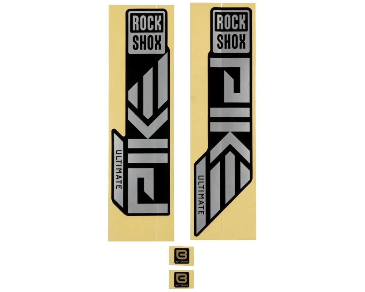 RockShox Fork Decal Kit (Pike Ultimate) (Matte Silver Foil For High Gloss Black) (27.5/29") (2023+)