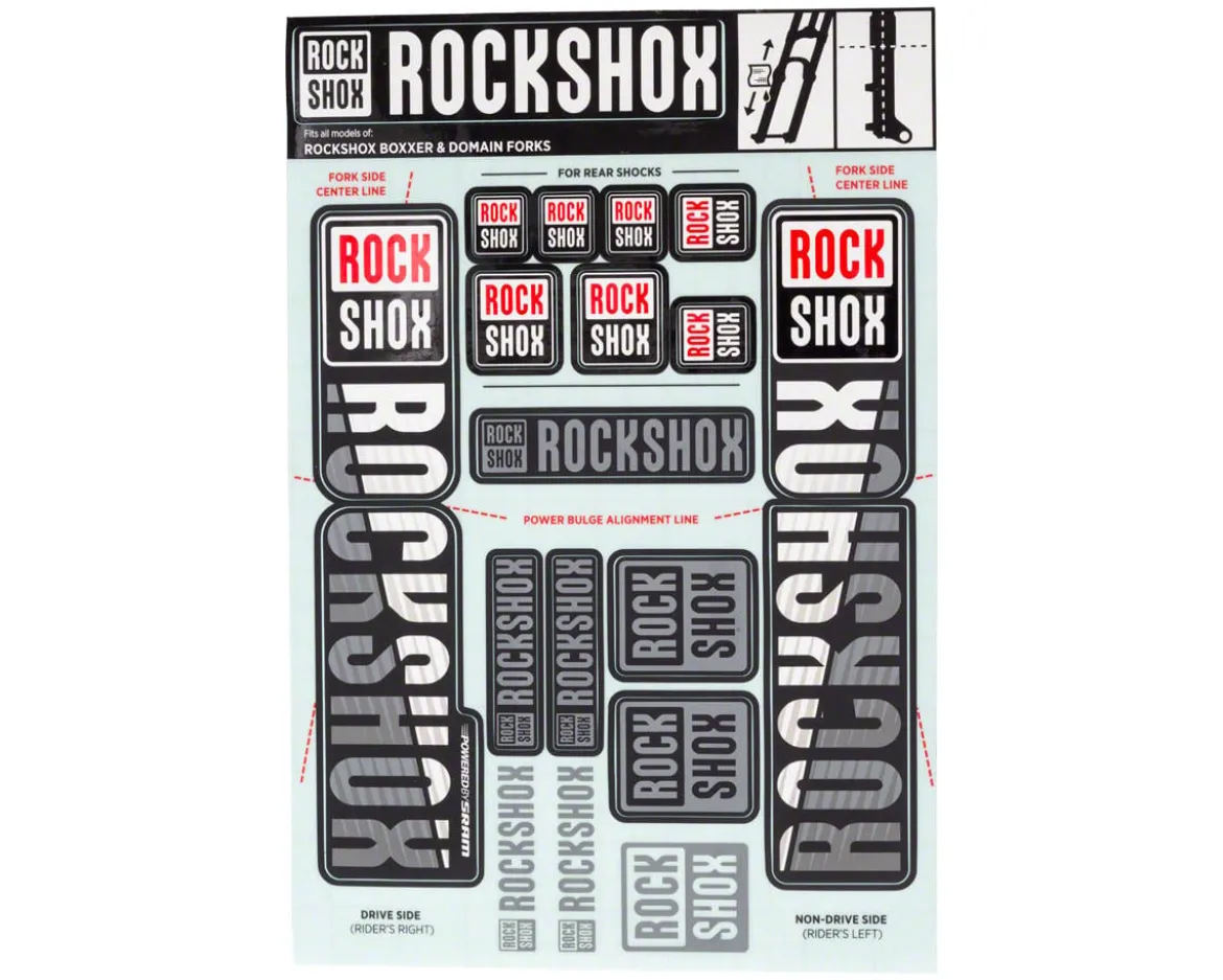 RockShox Fork Decal Kit (White) (For BoXXer and Domain Forks)