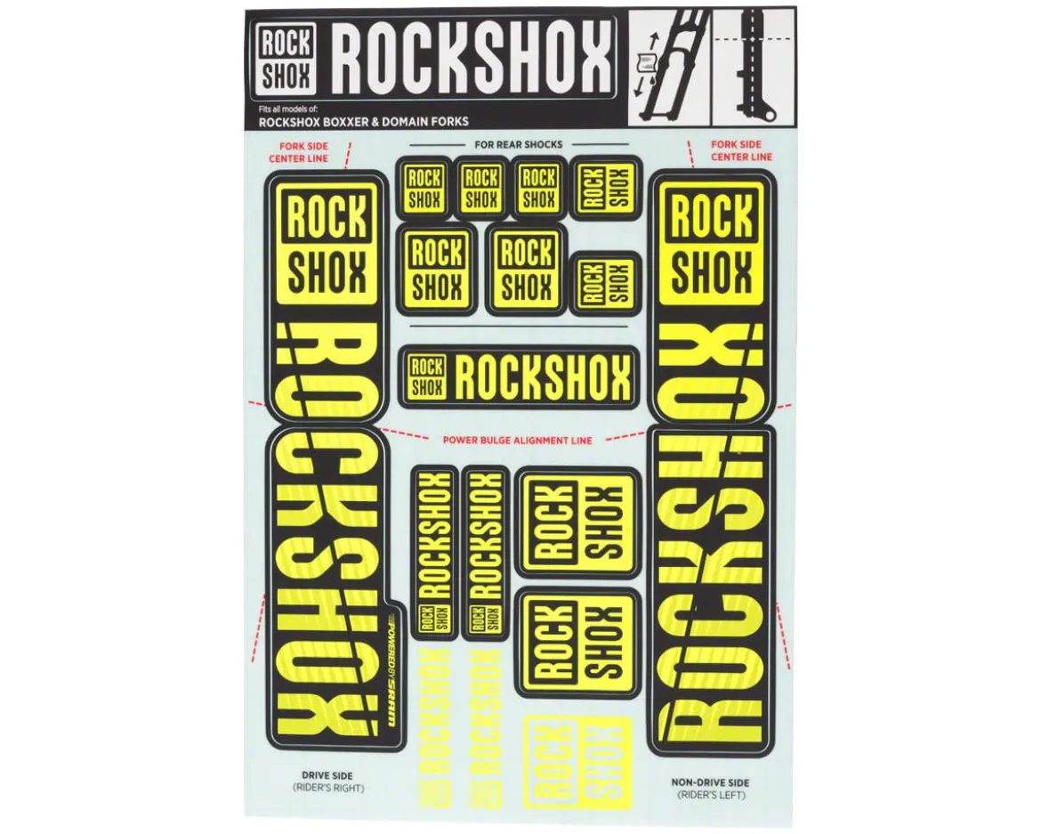 RockShox Fork Decal Kit (Yellow) (For BoXXER and Domain Forks)