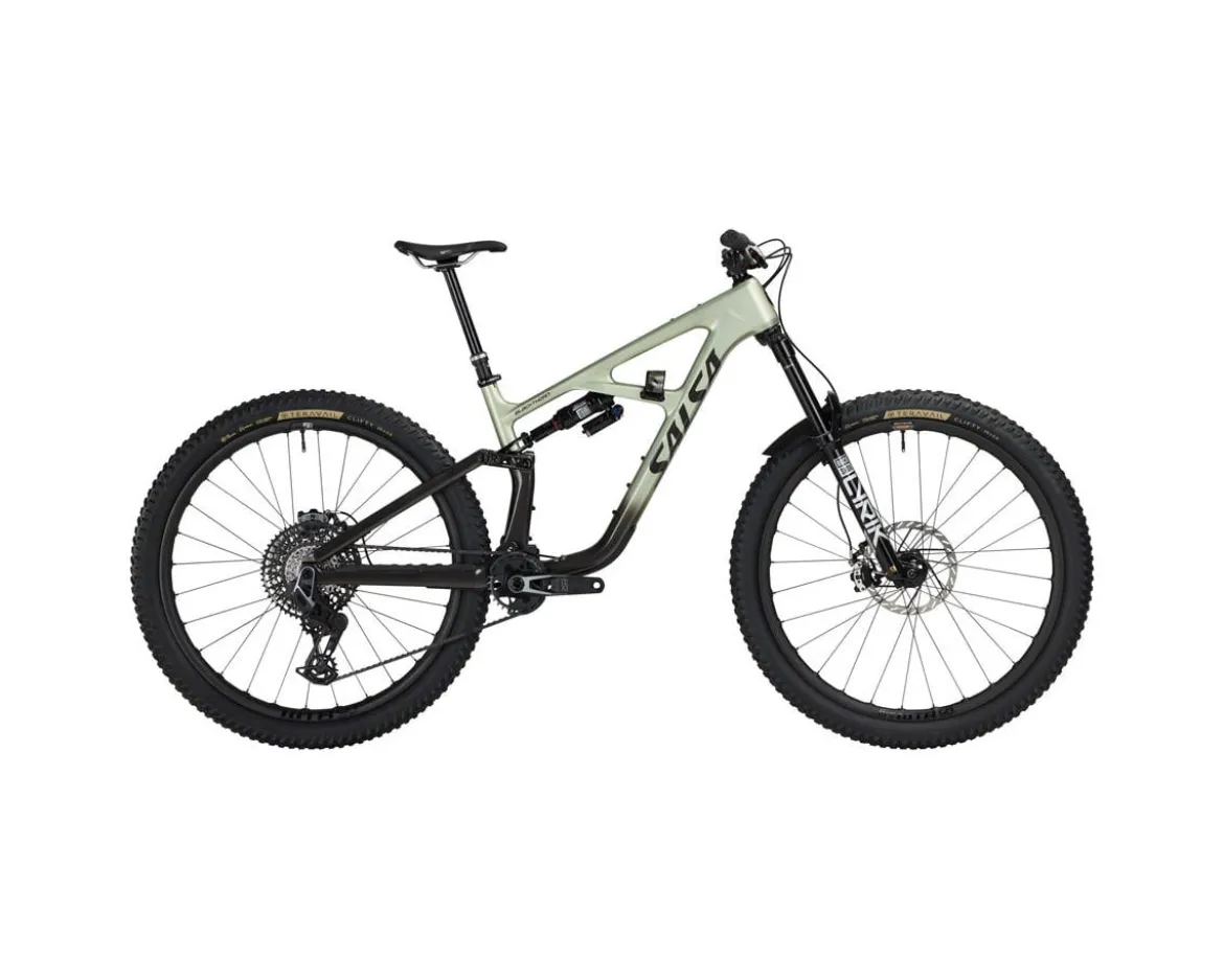 Salsa Blackthorn 145 C XO AXS Transmission Mountain Bike (Coffee Black/Sage) (S)