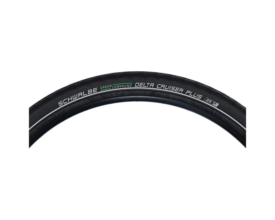 Schwalbe Delta Cruiser Plus Tire (Black/Reflective) (Wire) (Green Compound) (PunctureGuard) (E25) (26") (1.75")