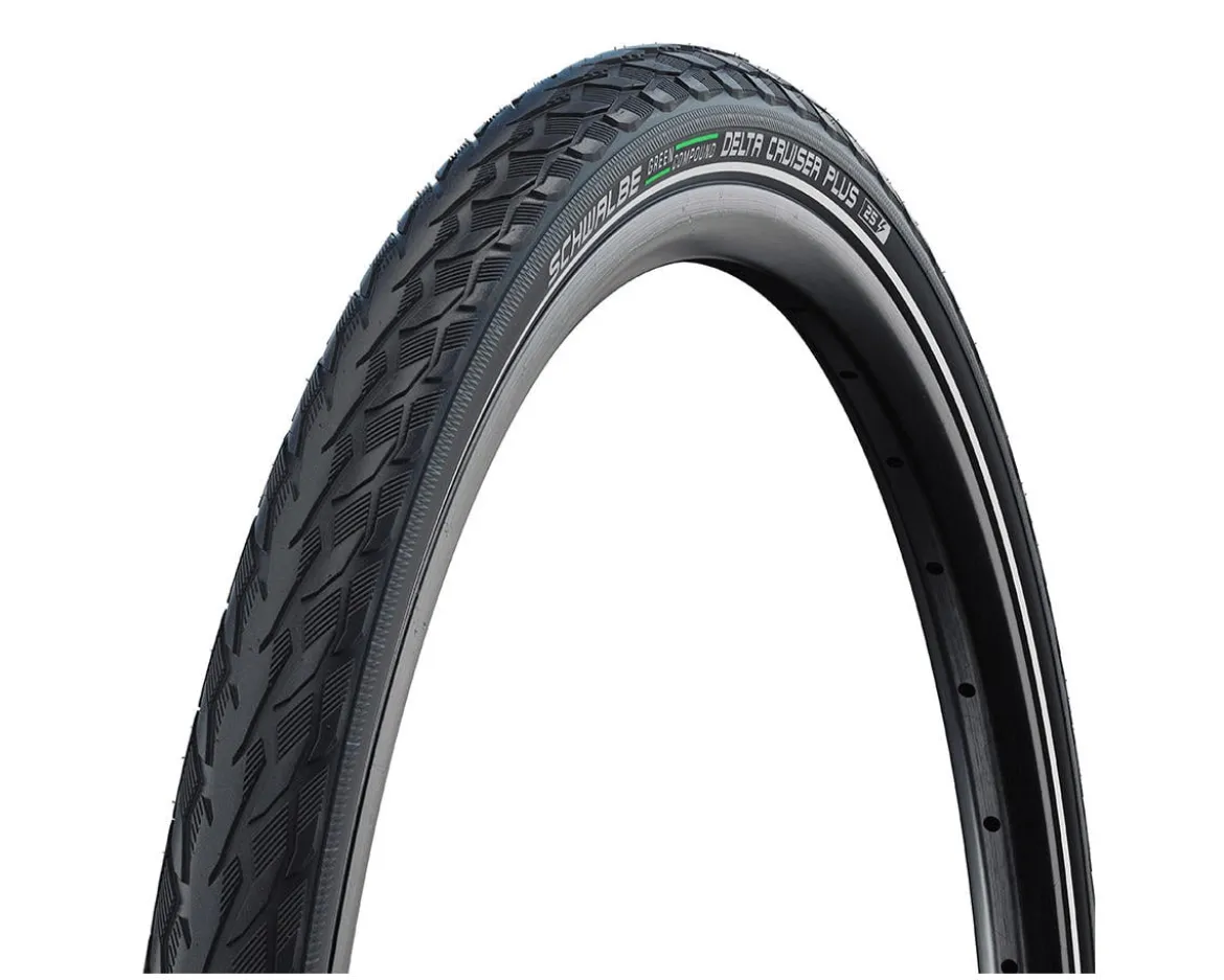 Schwalbe Delta Cruiser Plus Tire (Black/Reflective) (Wire) (Green Compound) (PunctureGuard) (E25) (26") (1.75")