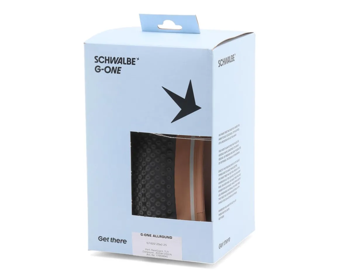 Schwalbe G-One Allround Tubeless Gravel Tire (Bronze/Reflex) (700c) (57mm) (Addix Green/RaceGuard) (Performance Line)