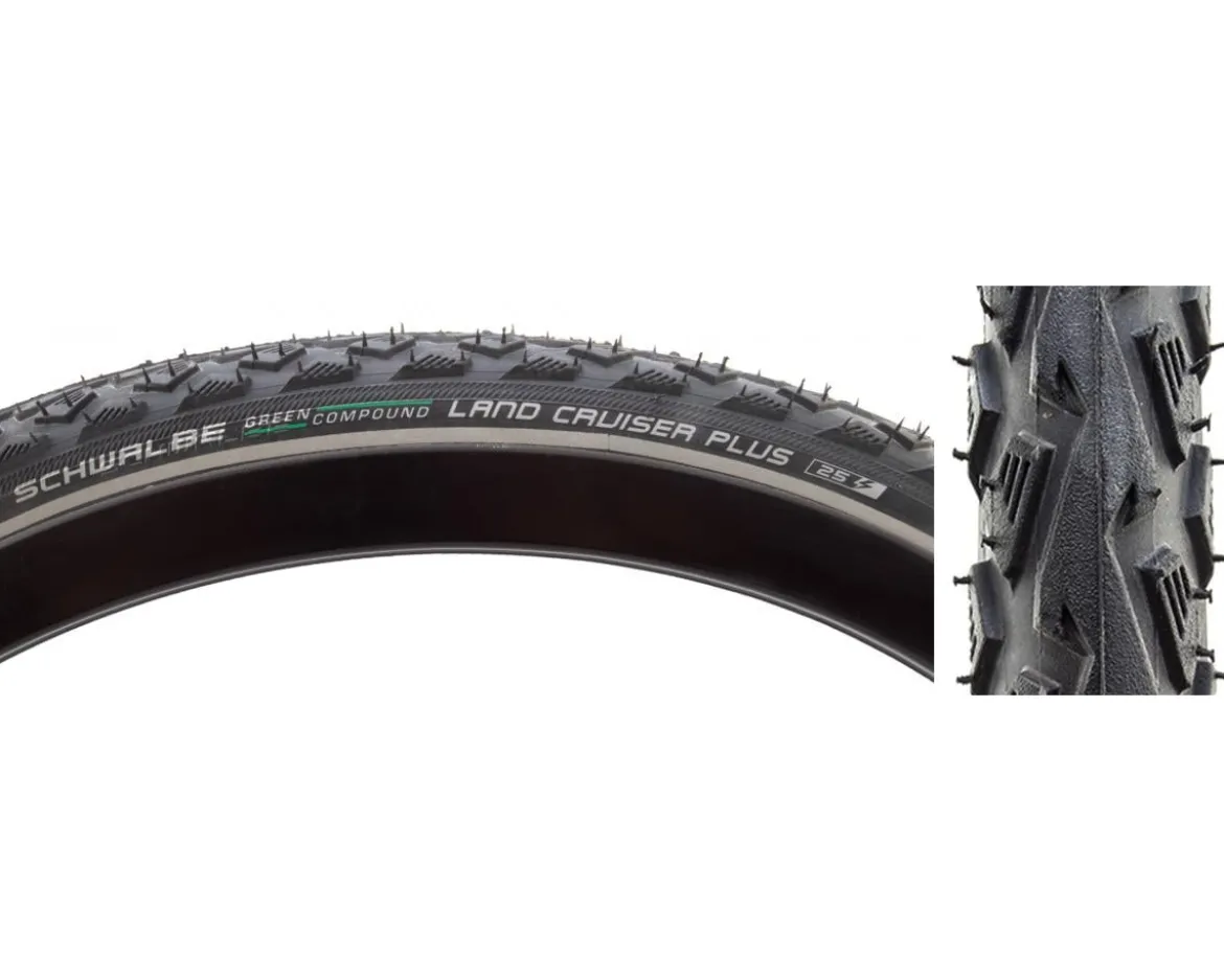 Schwalbe Schwalbe Land Cruiser Plus Tire (Black/Reflective) (Wire Bead) (PunctureGuard) (Green Compound) (E25) (700c) (40mm)