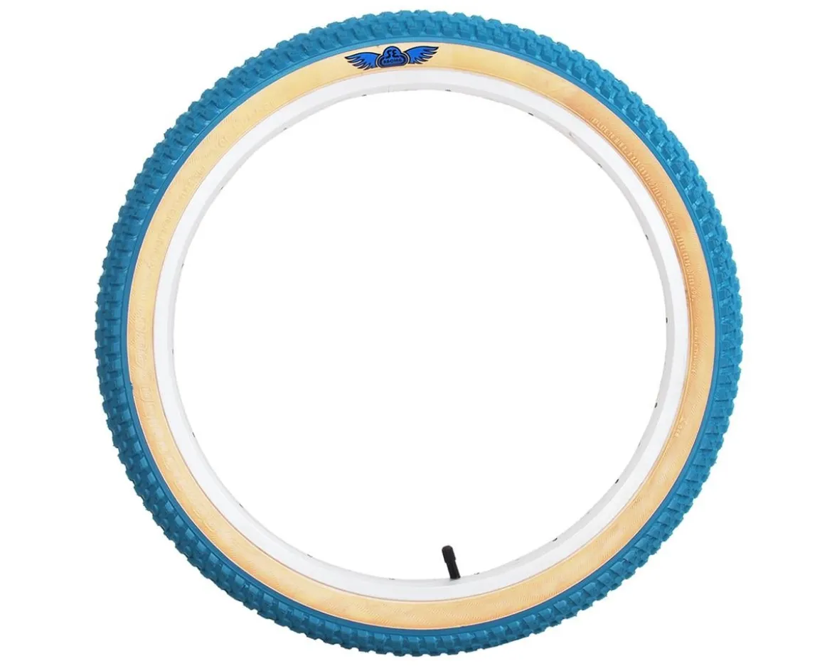 SE Bikes Cub BMX Tire (Blue/Tan) (20") (2.0") (406 ISO) (Wire)
