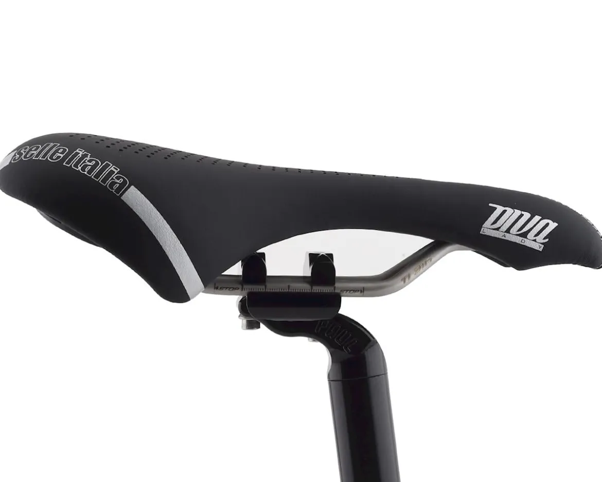 Selle Italia Diva Gel Superflow Women's Saddle (Black) (Titanium Rails) (L3) (152mm)