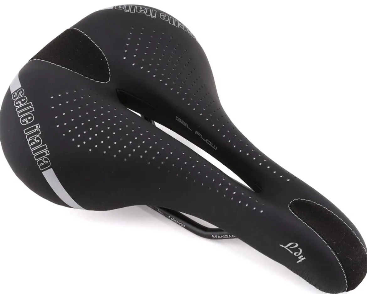 Selle Italia Lady Gel Flow Saddle (Black) (Manganese Rails) (L2) (160mm)