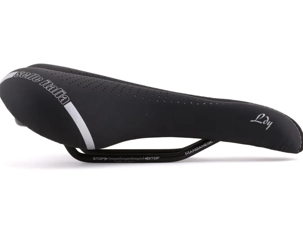 Selle Italia Lady Gel Flow Saddle (Black) (Manganese Rails) (L2) (160mm)