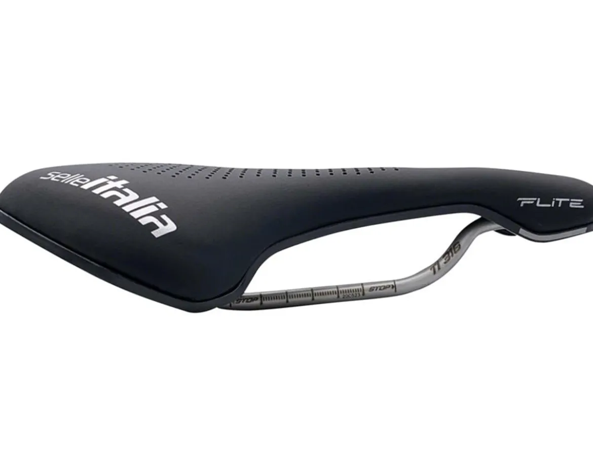Selle Italia MAX FLITE Boost Gel Superflow Saddle (Black) (Titanium Rails) (L3) (155mm)