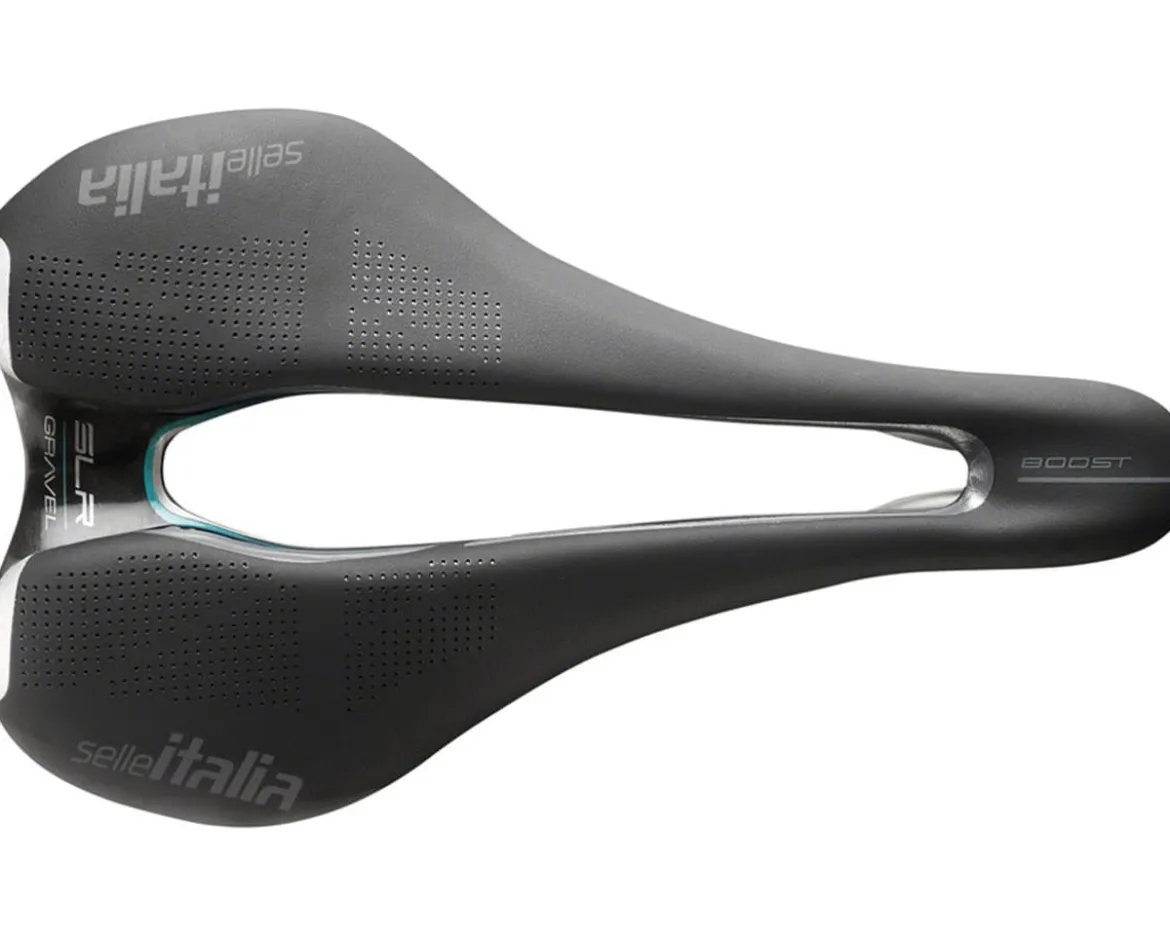 Selle Italia SLR Boost Gravel TI316 Superflow Saddle (Black) (Titanium Rails) (S3) (130mm)