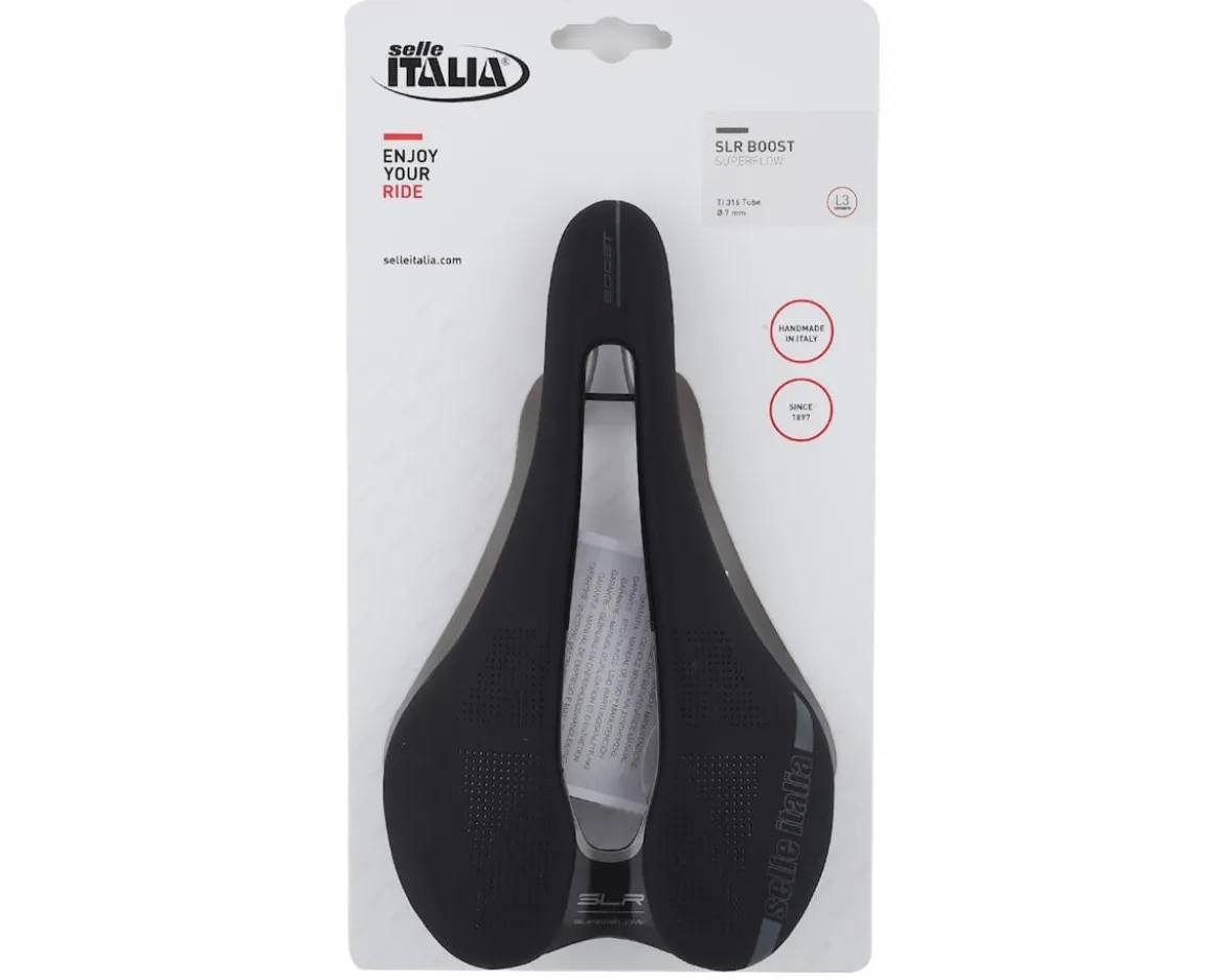 Selle Italia SLR Boost TI 316 Superflow Saddle (Black) (Titanium Rails) (L3) (145mm)