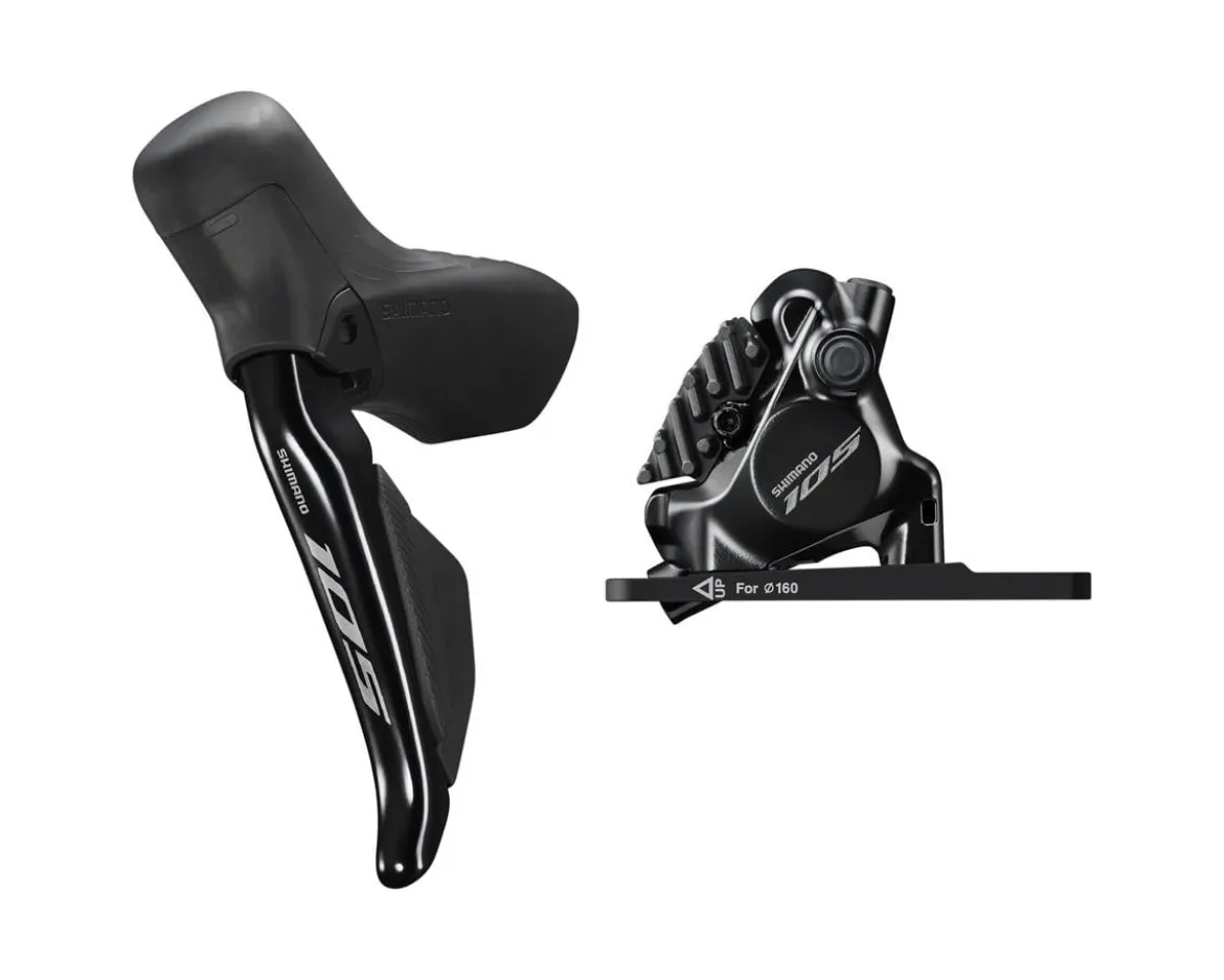 Shimano 105 Di2 ST-R7170 Hydraulic Disc Brake/Shift Lever Kit (Black) (Flat Mount) (Left) (2x) (Caliper Included) (Electronic) (Wireless)