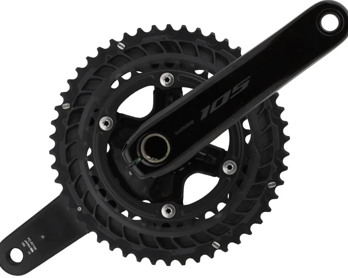 Shimano 105 FC-R7100 Crankset (Black) (2 x 12 Speed) (Hollowtech II) (165mm) (50/34T)