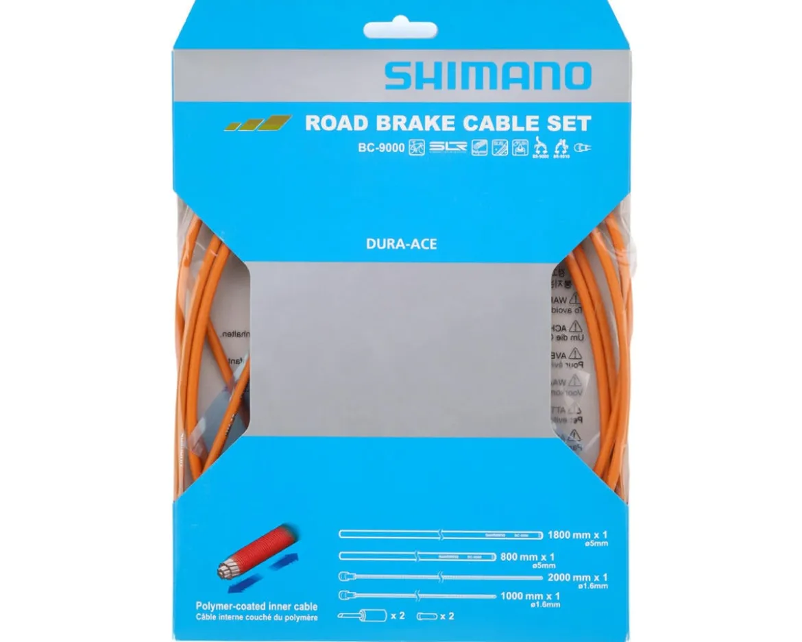 Shimano Dura-Ace BC-9000 Road Brake Cable Set (Orange) (Polymer-Coated) (1.6mm) (1000/2000mm)