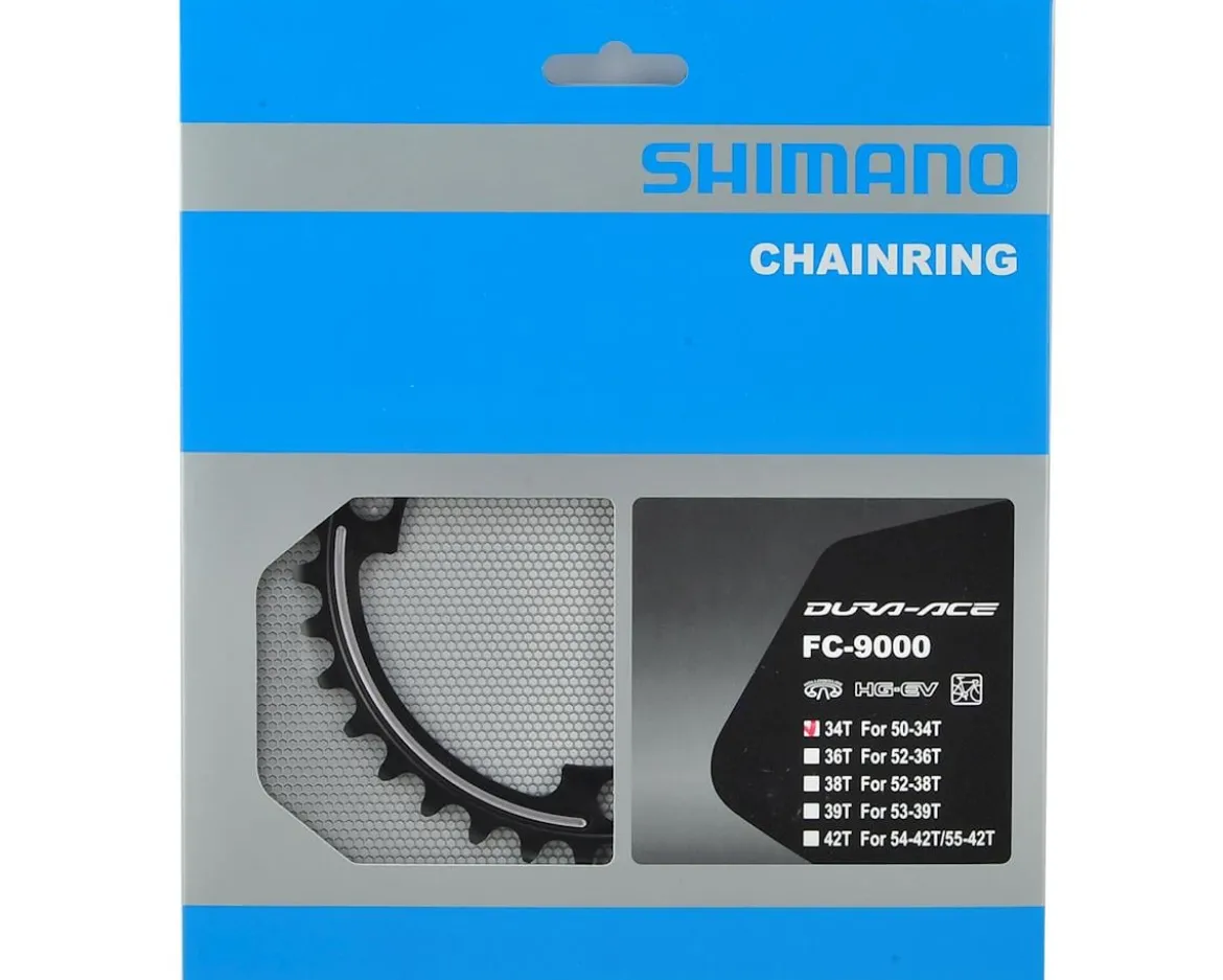 Shimano Dura-Ace FC-9000 Chainrings (Black/Silver) (2 x 11 Speed) (110mm BCD) (Inner) (34T)