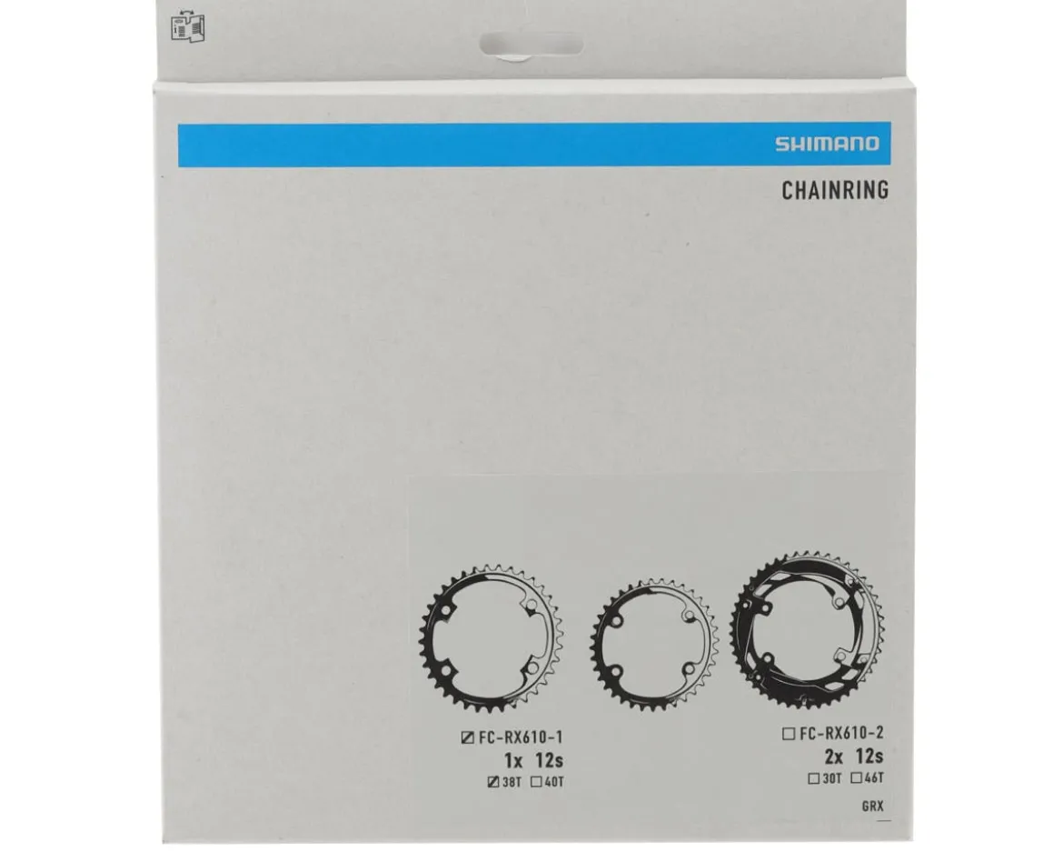 Shimano GRX FC-RX610-1 Chainring (Black) (110mm Asymmetric) (1 x 12 Speed) (Single) (38T)