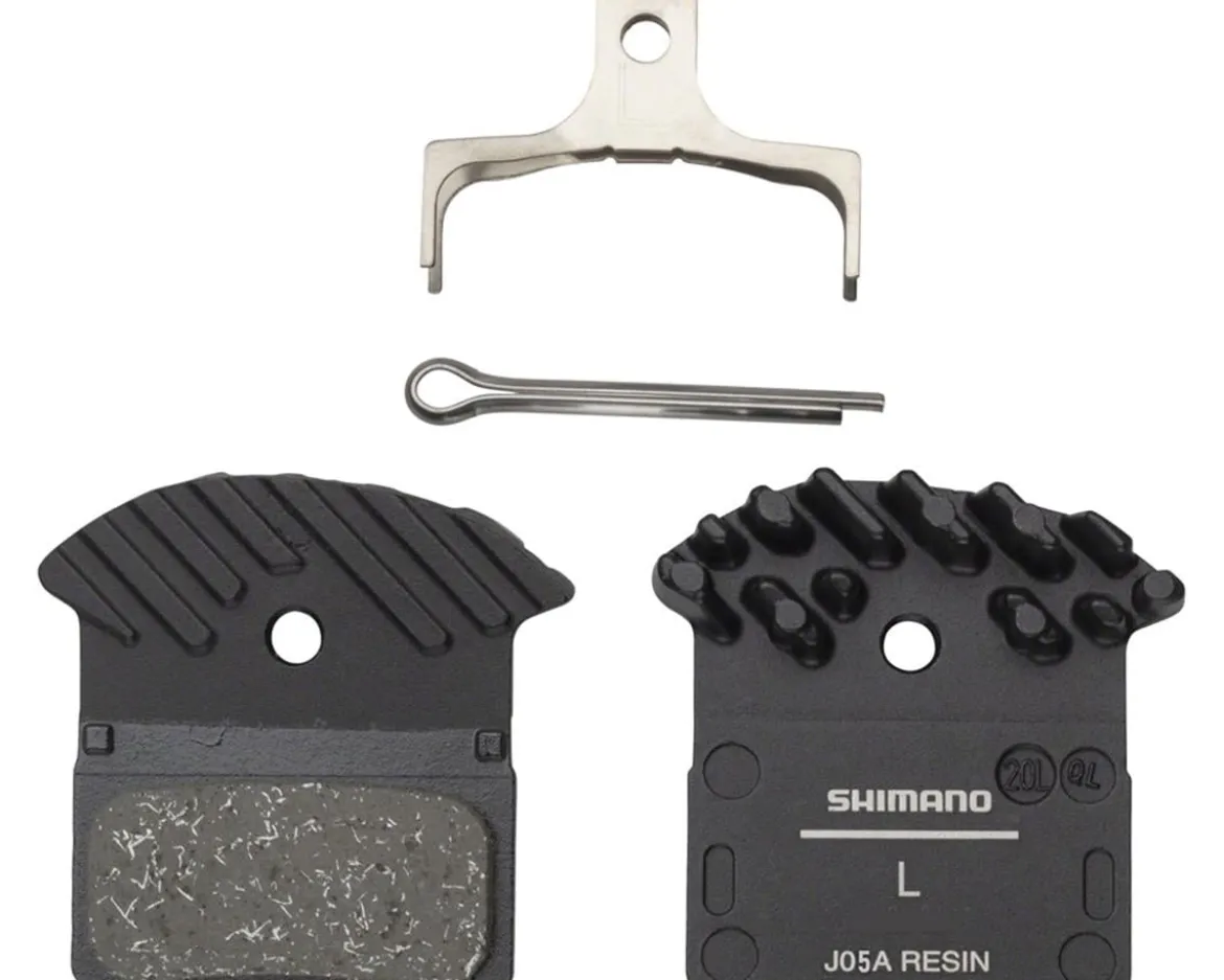 Shimano J05A-RF Disc Brake Pad & Spring Bulk Pack (Resin Compound) (Finned Aluminum Back Plate) (Box/25 Pair)