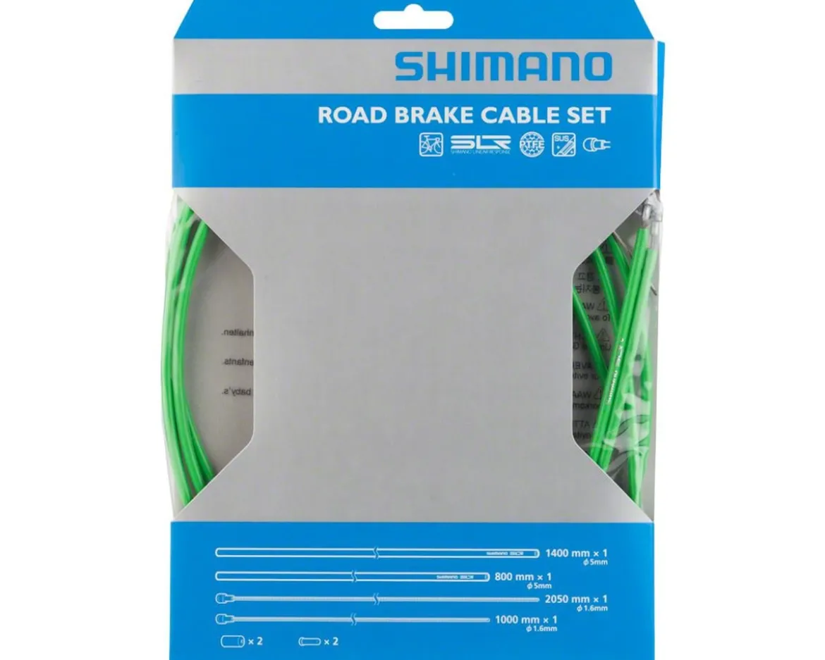 Shimano Road PTFE Brake Cable & Housing Set (Green) (1.6mm) (1000/2050mm)