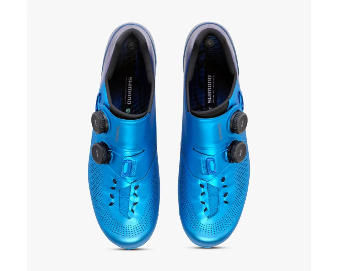 Shimano SH-RC903E S-PHYRE Road Cycling Shoes (Blue) (Wide Version) (43) (Wide)