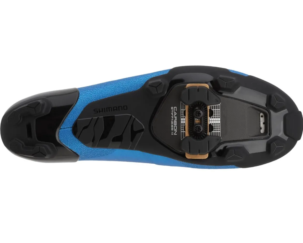 Shimano SH-RX910 S-PHYRE Gravel Bike Shoes (Blue) (42) (Standard) (w/ Cleat Pontoon)